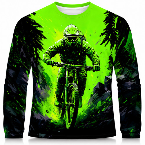 Mtb downhill langarmshirt neon - downhill,
